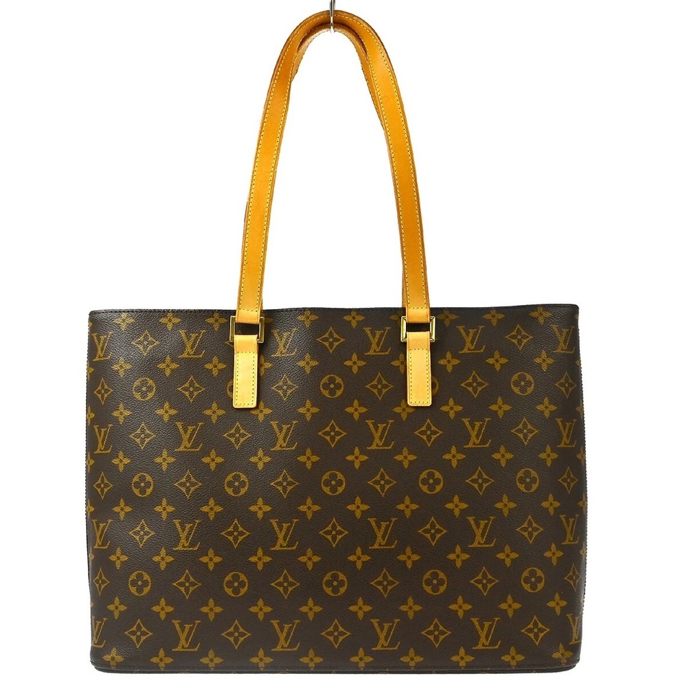 Authentic Louis Vuitton Brown and Yellow Monogram Luco Tote